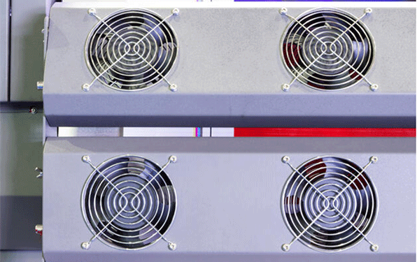 small cooling fan in an industrial printer to control temperature of machine
